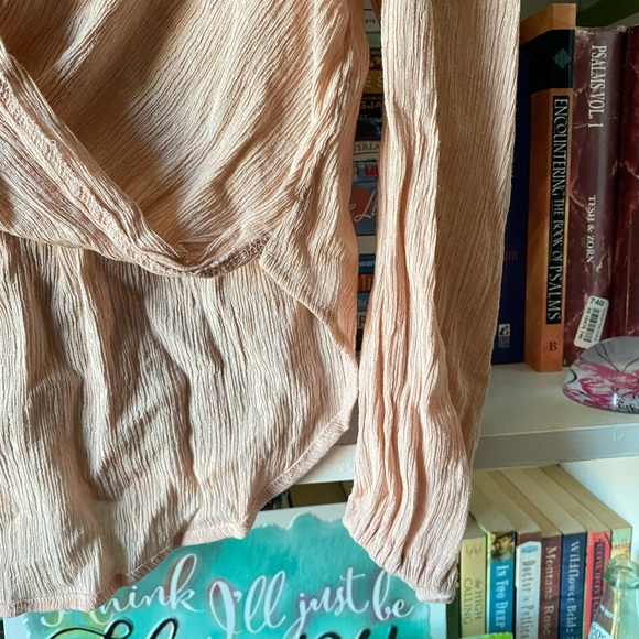 Free People | Light Pink Check On It Wrap Top - Picture 9 of 12